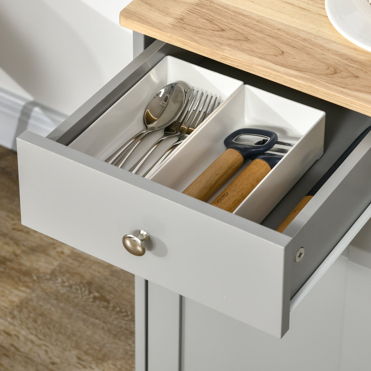Sideboard Buffet Cabinet with Storage Cabinets and Drawers Grey