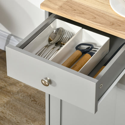 Sideboard Buffet Cabinet with Storage Cabinets and Drawers Grey