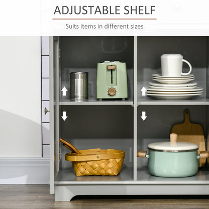 Sideboard Buffet Cabinet with Storage Cabinets and Drawers Grey
