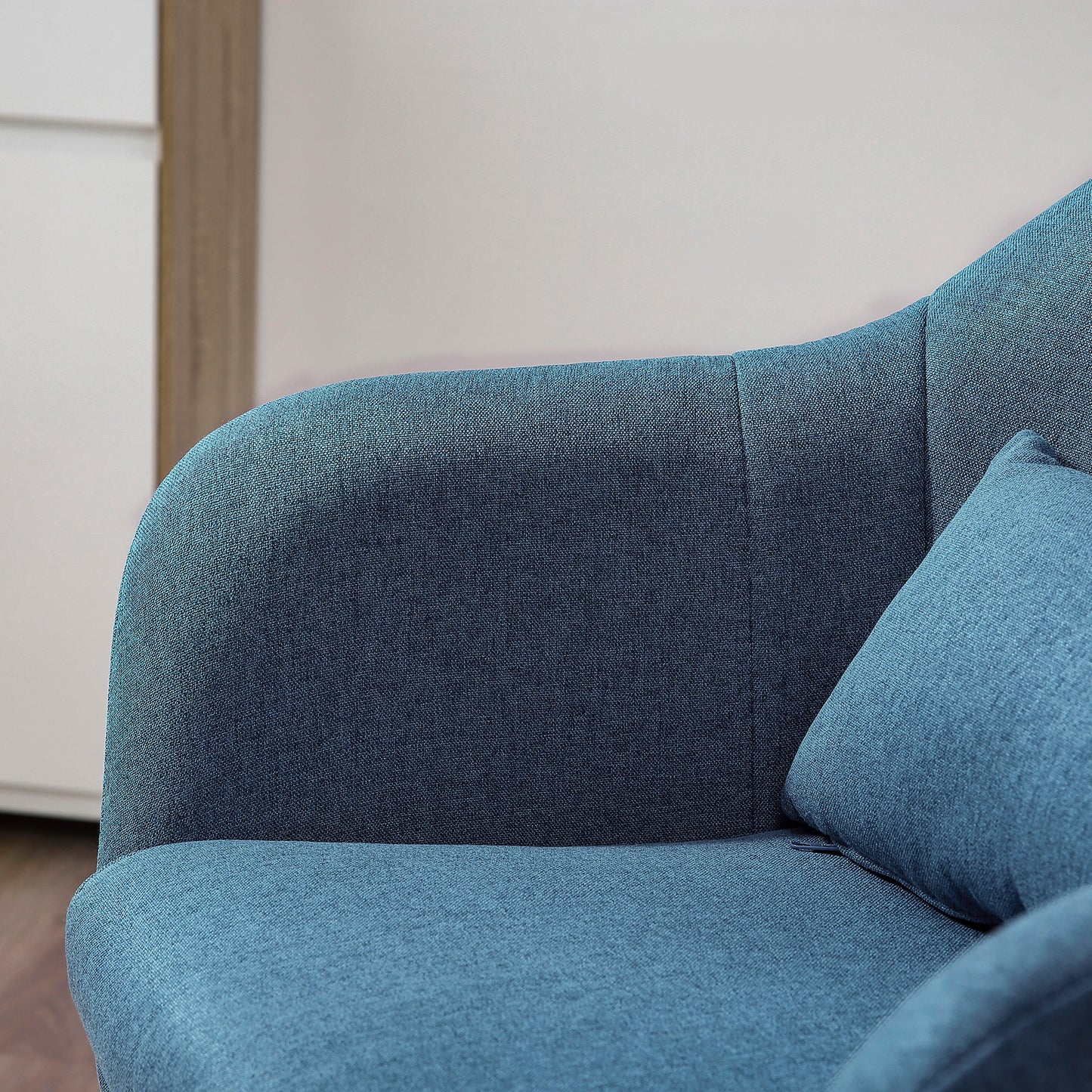 Swivel Accent Chair Contemporary Vanity Armchair with Adjustable Height Thick Cushion Lumbar Support Armrest for Bedroom Office