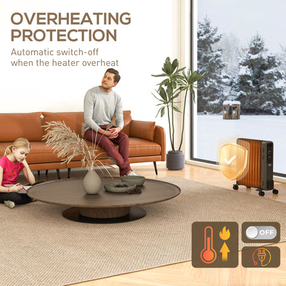 Oil Filled Radiator Portable Space Heater W/ 11 Fin, 3 Heat Settings