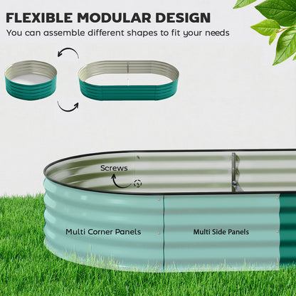 Galvanised Raised Garden Bed Planter Box, Light Green