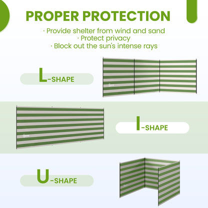 Camping Windbreak Portable Wind Blocker Privacy Wall, 540cm x 150cm
