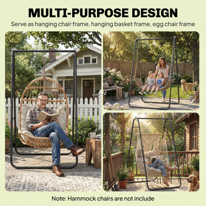 Hammock Chair Stand Only, Hanging Chair Stand, 150 KG Load, Black
