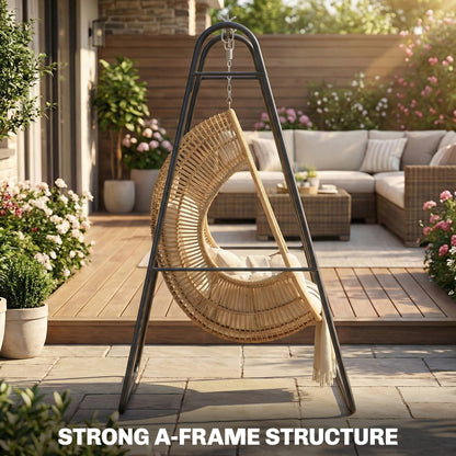 Hammock Chair Stand Only, Hanging Chair Stand, 150 KG Load, Black
