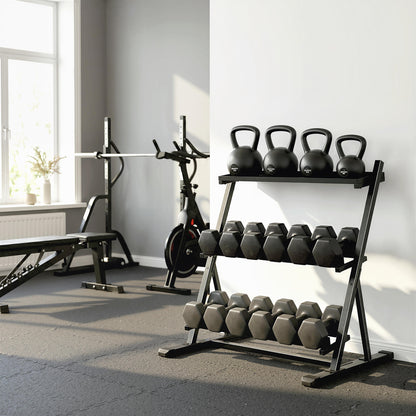 Dumbbell Rack 3-Tier Weight Organiser for Home Gym 200 KG Capacity