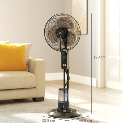 Spray Misting Fan, Pedestal Fan w/ Oscillation, Tilt, 120 cm