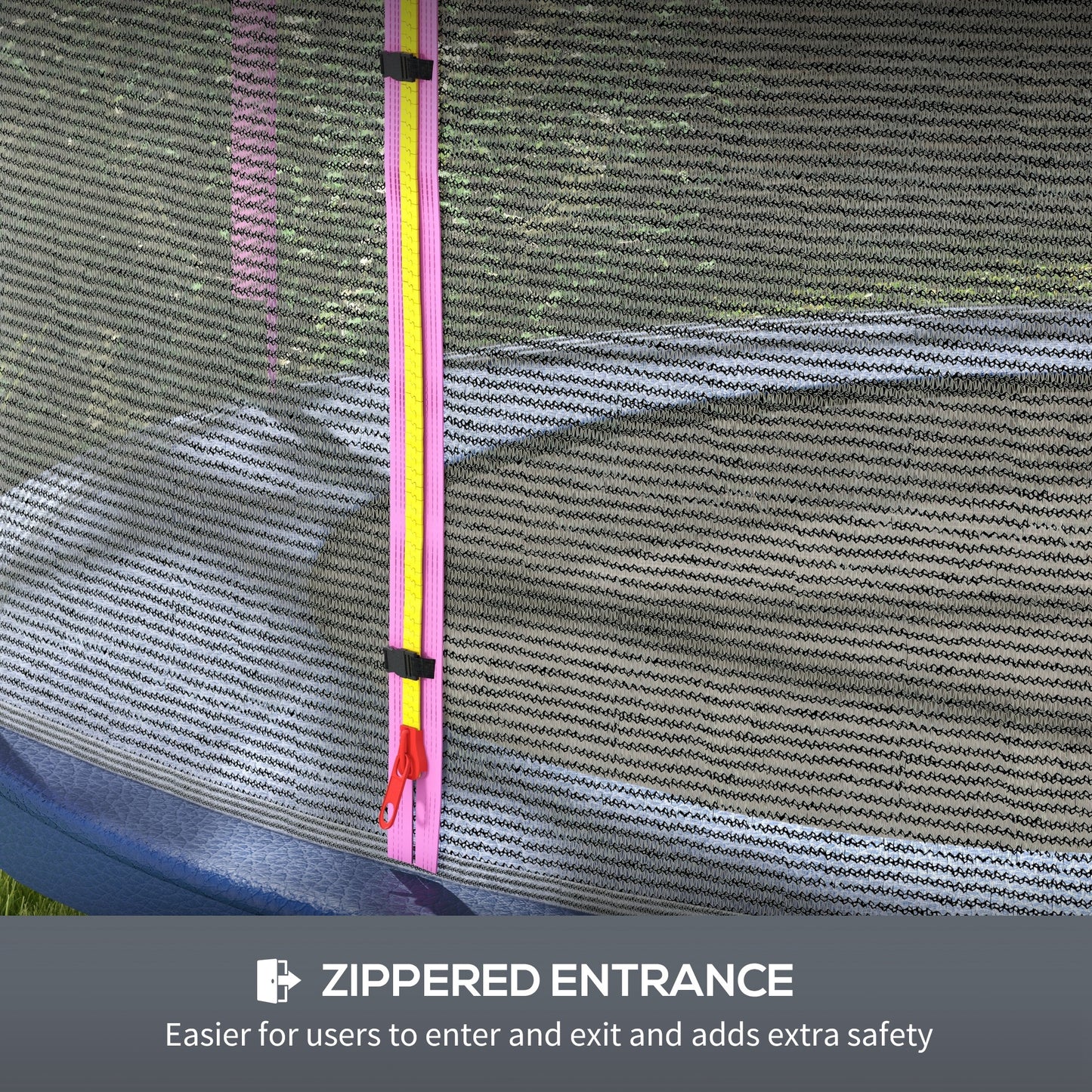10ft Trampoline Net Replacement Safety Net with Zipped Door, Pink