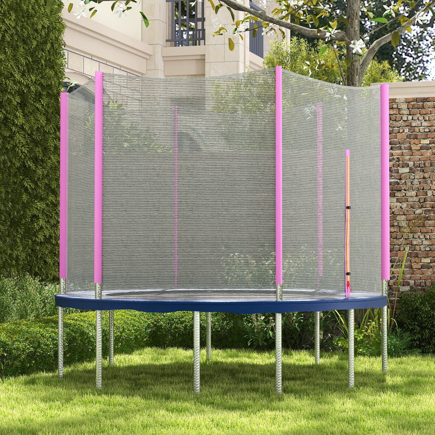 10ft Trampoline Net Replacement Safety Net with Zipped Door, Pink