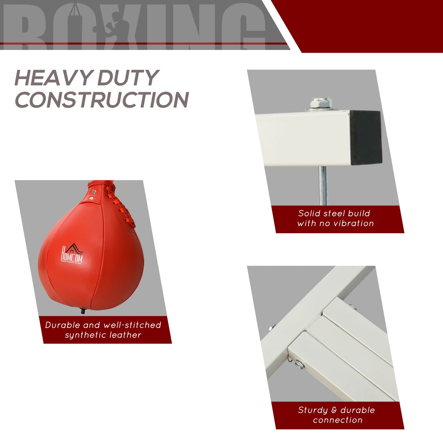Freestanding Speed Bag Platform, Adjustable Boxing Punch Bag, White