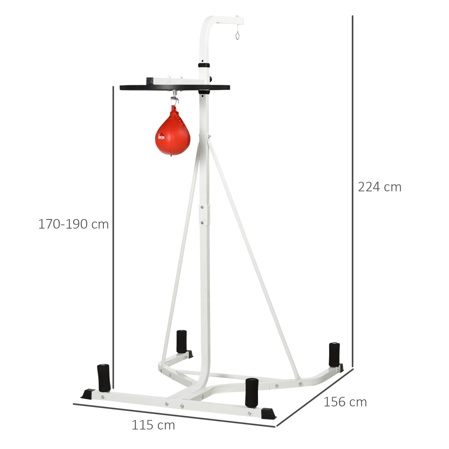 Freestanding Speed Bag Platform, Adjustable Boxing Punch Bag, White