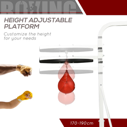 Freestanding Speed Bag Platform, Adjustable Boxing Punch Bag, White