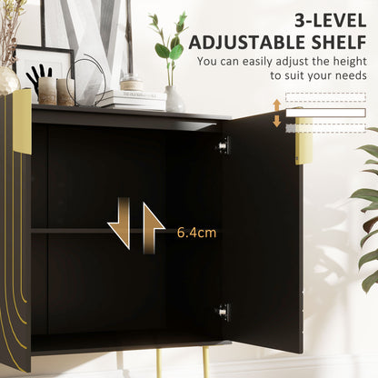 Freestanding Storage Cabinet with Adjustable Shelf for Living Room