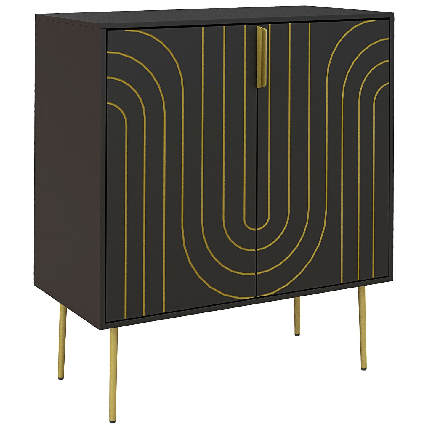 Freestanding Storage Cabinet with Adjustable Shelf for Living Room