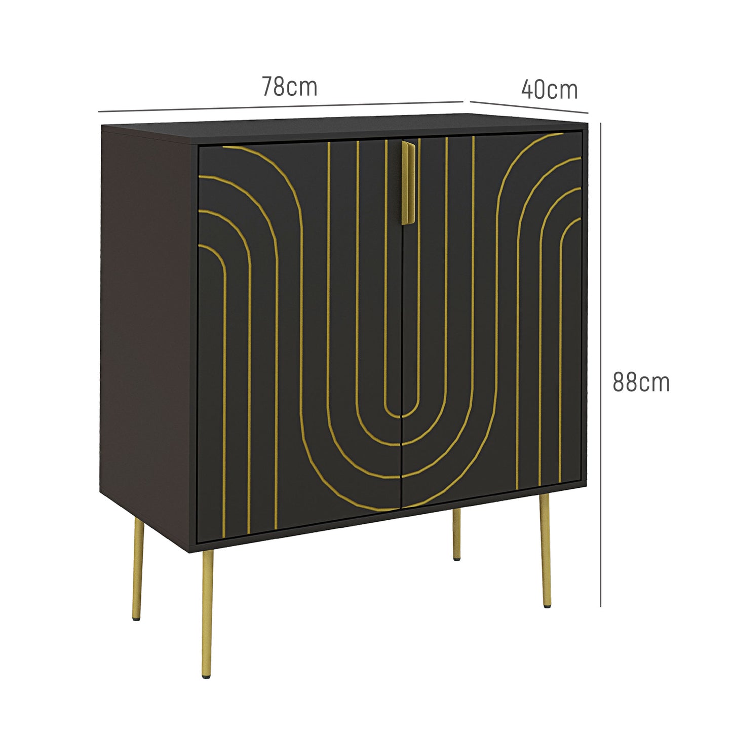Freestanding Storage Cabinet with Adjustable Shelf for Living Room