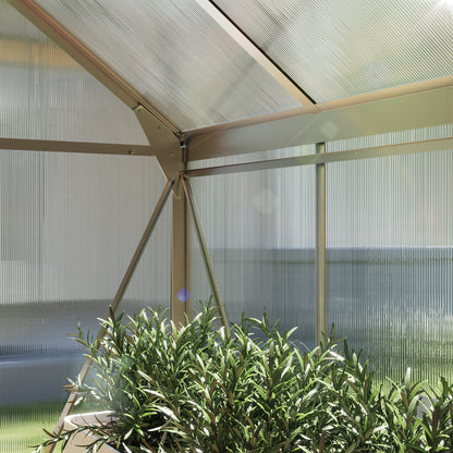 6x6ft Walk-In Polycarbonate Greenhouse Plant Grow Aluminium Frame