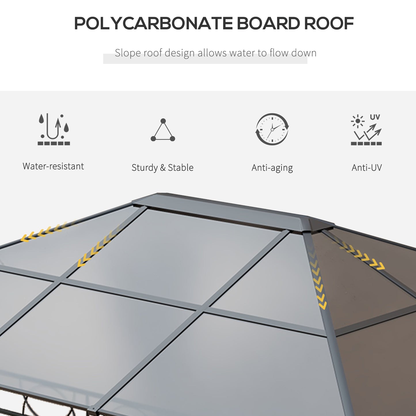 3 x 4m Hardtop Gazebo for Garden Party w/ Polycarbonate Curtains