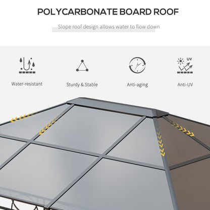 3 x 4m Hardtop Gazebo for Garden Party w/ Polycarbonate Curtains