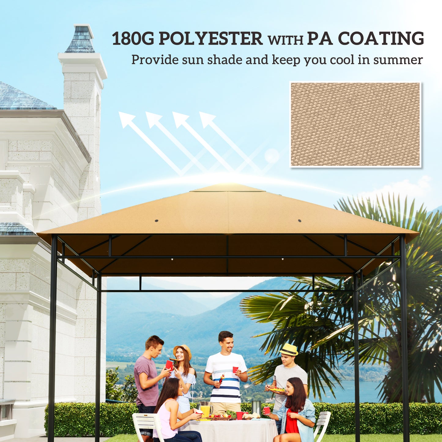3 x 3 m Gazebo Canopy Replacement Cover, Gazebo Roof Replacement