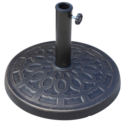 12kg Garden Parasol Base, Round Resin Sun Umbrella Base, Bronze