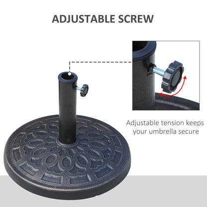 12kg Garden Parasol Base, Round Resin Sun Umbrella Base, Bronze