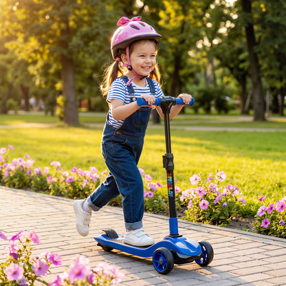 Electric Scooter for Age 6-10, 3 Wheel Foldable Kids Scooter, Blue