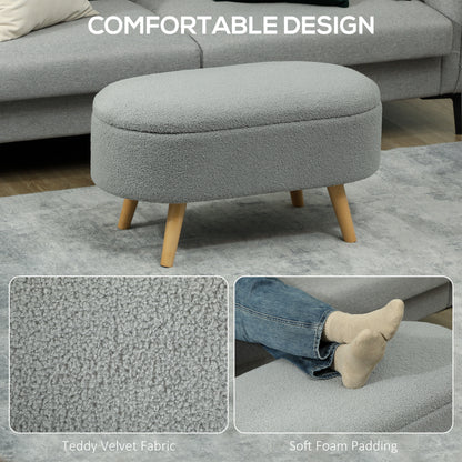 Ottoman Storage Bench for Hallway, Living Room, Charcoal Grey