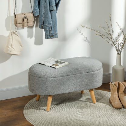 Ottoman Storage Bench for Hallway, Living Room, Charcoal Grey