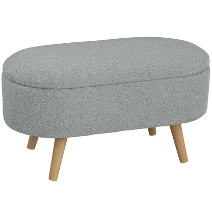 Ottoman Storage Bench for Hallway, Living Room, Charcoal Grey
