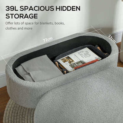 Ottoman Storage Bench for Hallway, Living Room, Charcoal Grey