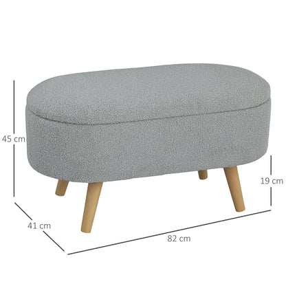 Ottoman Storage Bench for Hallway, Living Room, Charcoal Grey