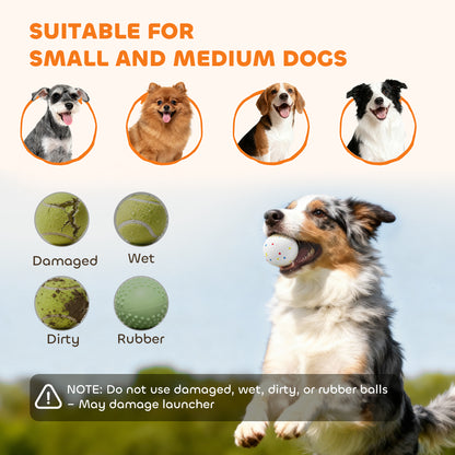 Automatic Dog Ball Launcher with 5 ETPU Tennis Balls, Green