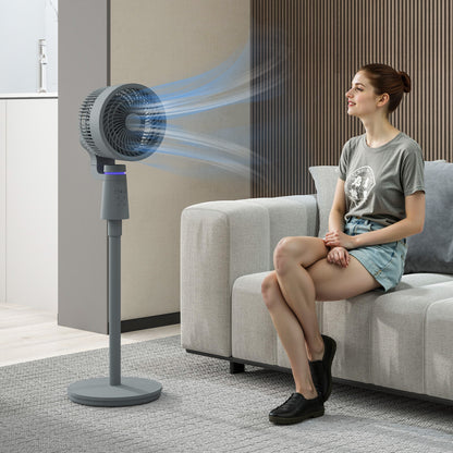 Pedestal Fan, Air Circulation Fan with Oscillating, Tilt, Grey