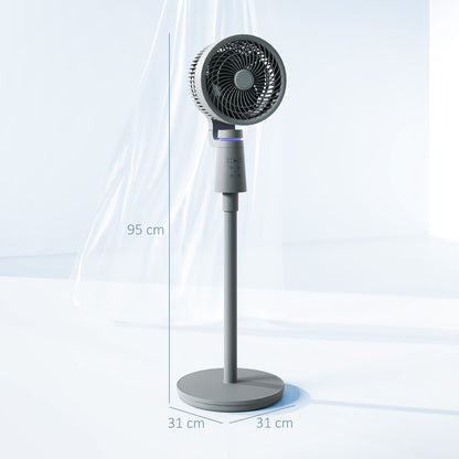 Pedestal Fan, Air Circulation Fan with Oscillating, Tilt, Grey