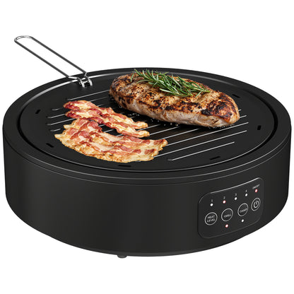 Electric Ceramic Hob with Grill Plate with 4 Heat Levels for All Type