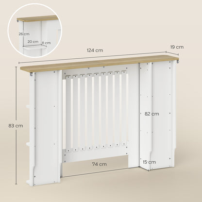 Vertical Slatted Heater Cover for Living Room, Medium, White