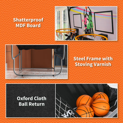 Basketball Arcade Game with Double Hoops, Electronic Scorer