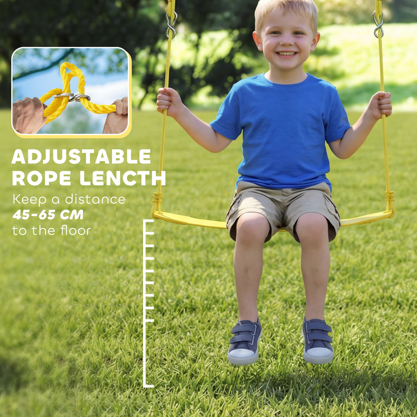 Kids Swing Set with Double Swings, Metal Frame, 150kg Capacity