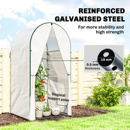 Mini Greenhouse, Small Greenhouse with PE Base, White