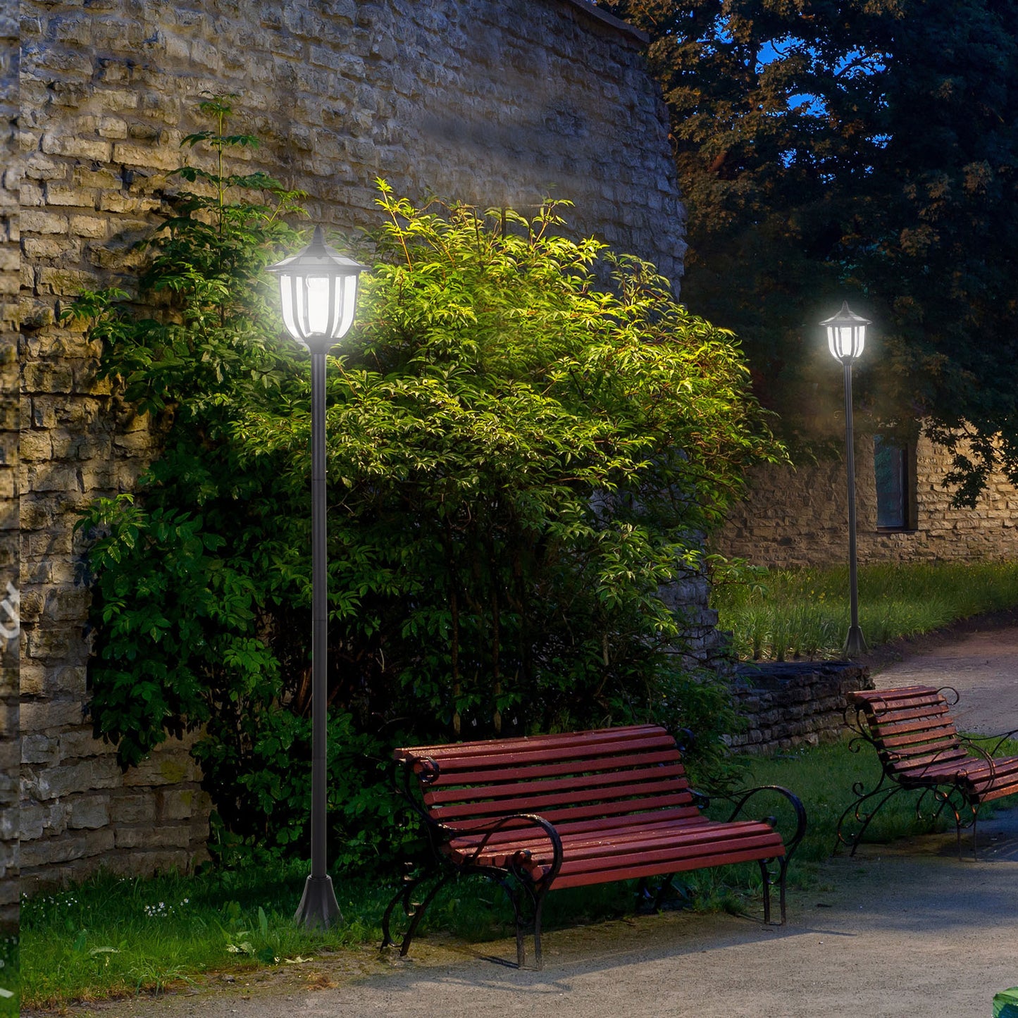 Solar Powered LED Sensor Lamp Post