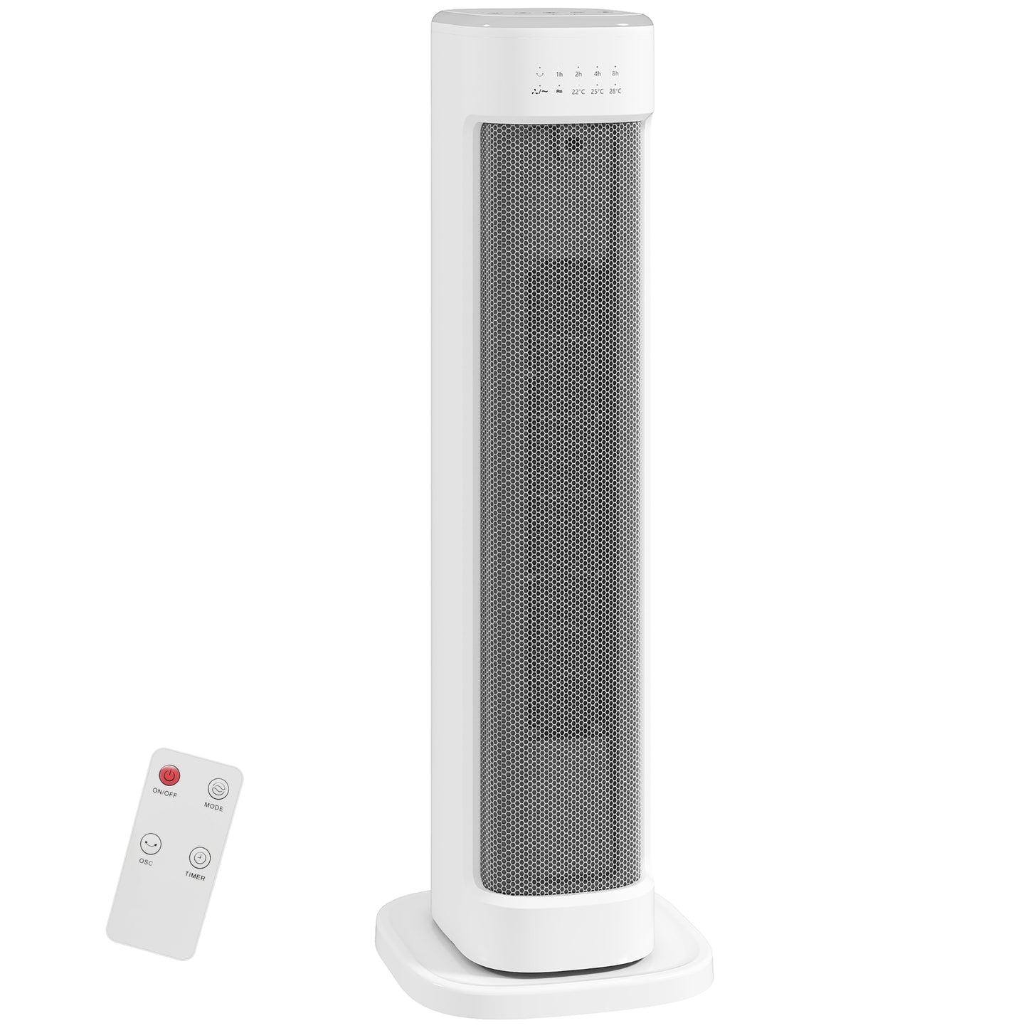 Ceramic Electric Heater, 2000W Space Heater with Timer, White