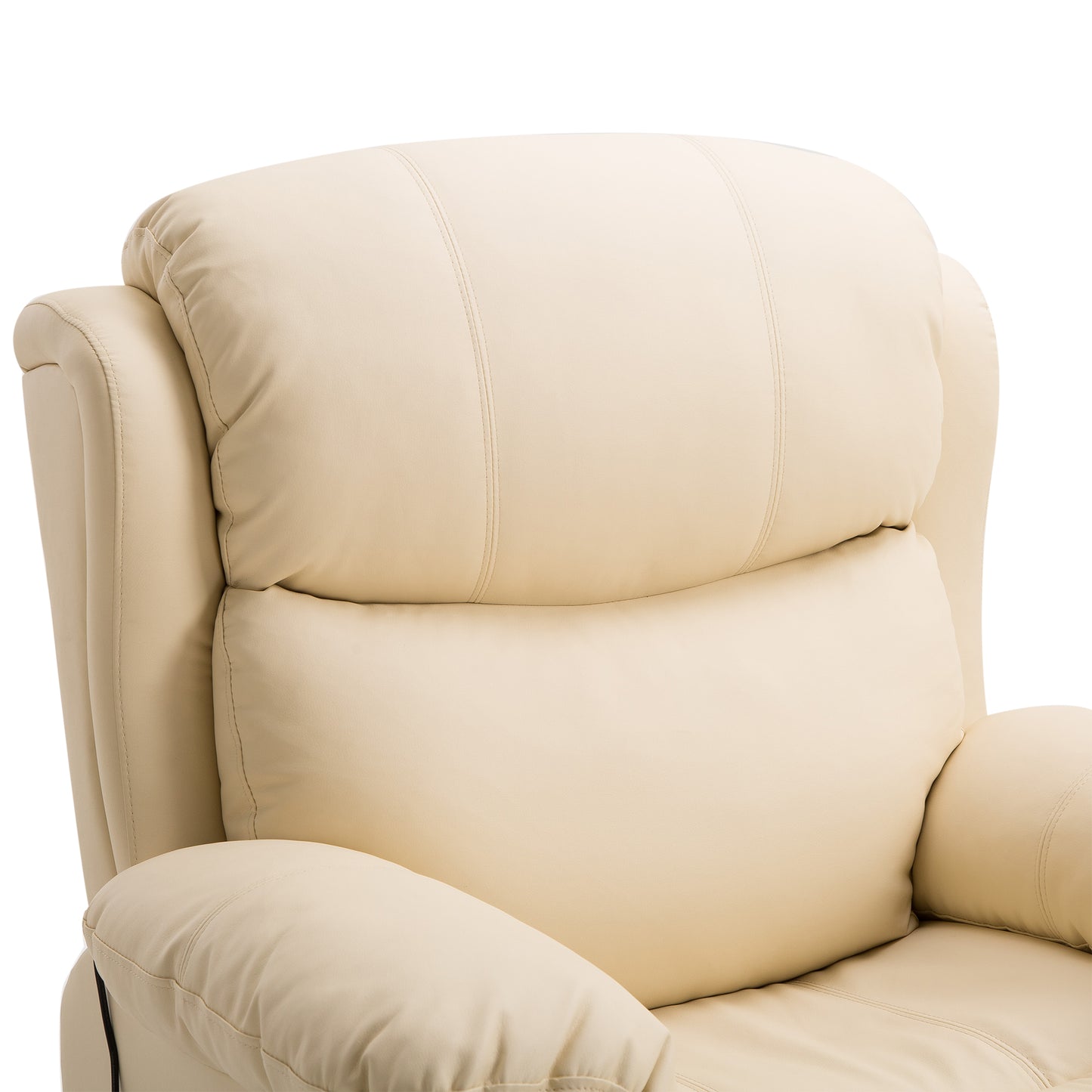 Massage Recliner Chair Manual Reclining Chair with Footrest Remote Beige