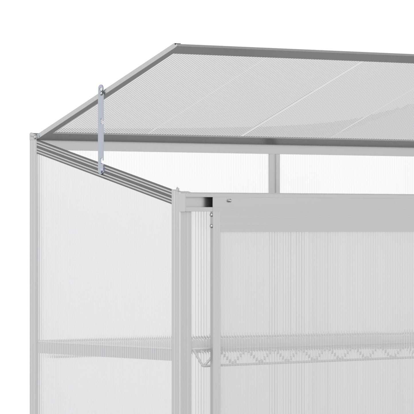 Outsunny 3 Tier Greenhouse Garden Outdoor Cold Frame Plant Flower Growth Transparent Polycarbonate Board Openable Roof Sliding Door w / Foundation 131L x 58W x 140H cm