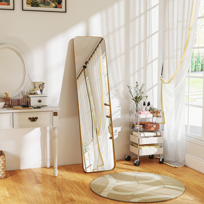Rectangular Full Length Mirror for Bedroom, 40 x 160 cm, Gold Tone