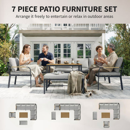 7 Seater Garden Furniture Set, Outdoor Furniture Conversation Sets