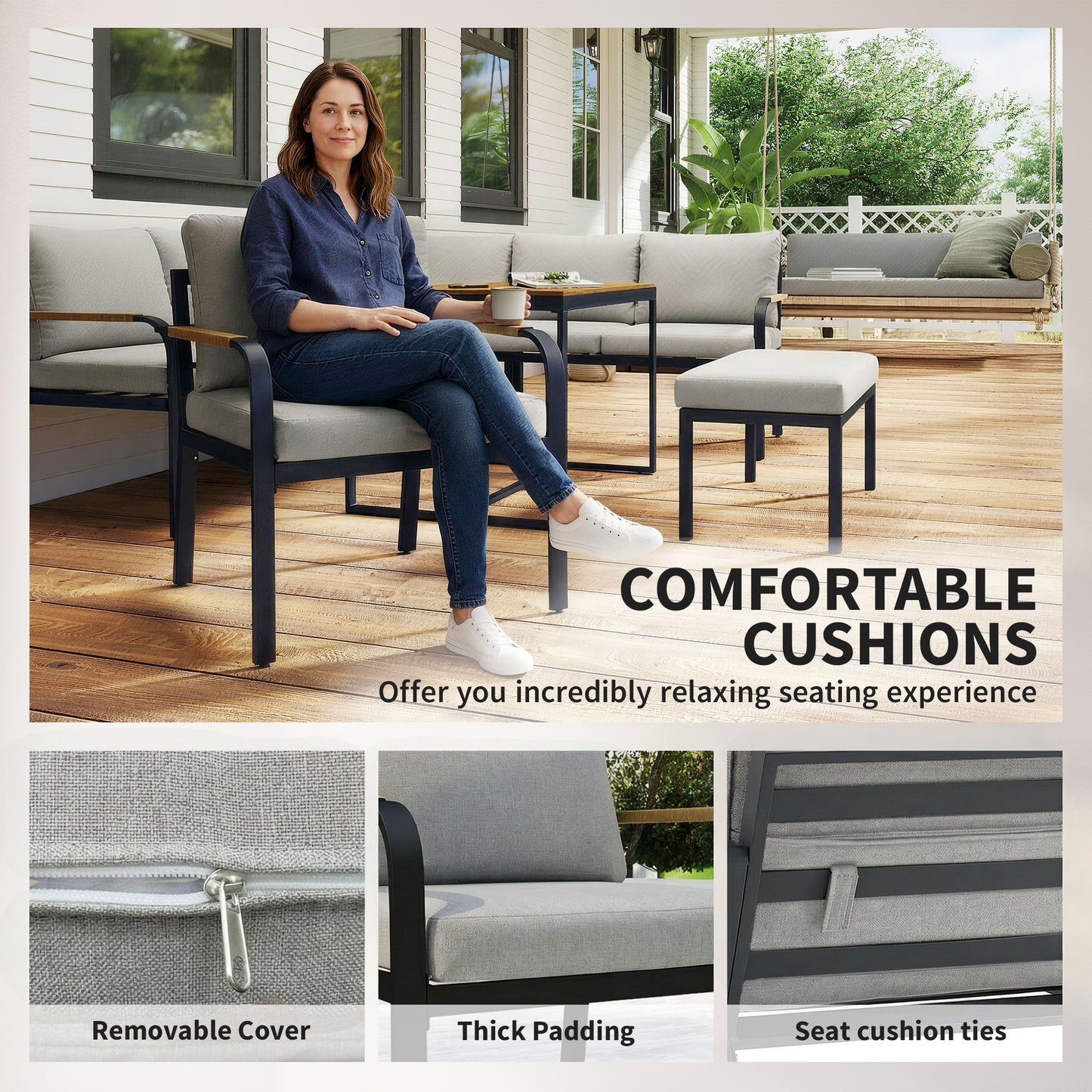 7 Seater Garden Furniture Set, Outdoor Furniture Conversation Sets