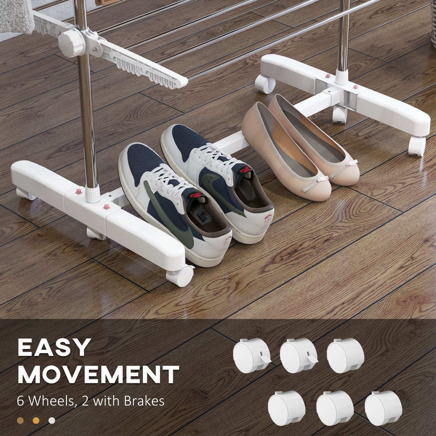 4-Tier Large Clothes Airer Stainless Steel Clothes Drying Rack White