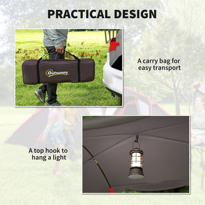 4-6 Man Family Camping Tent w/ 2 Bedrooms, a Living Room, Grey
