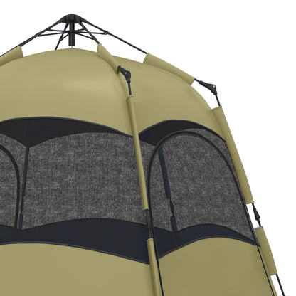 4 Person Camping Tent Festival Hiking Shelter, Dark Green