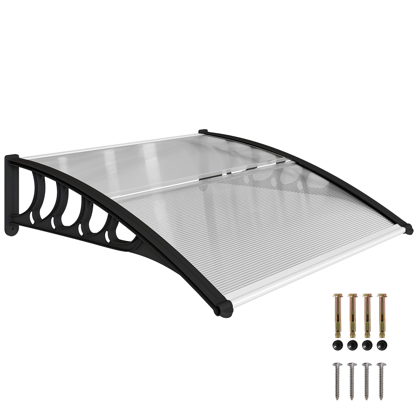 Door Canopy Outdoor Awning Rain Shelter for Window Porch, Clear